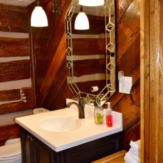 Garden Cabin bathroom vanity - The Cove at Fairview - Vacation Rentals - Asheville, NC