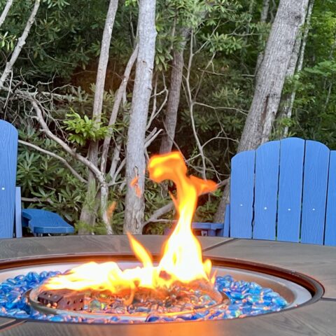 The Hideout features a propane firepit - The Cove at Fairview - Vacation Rentals - Asheville, NC