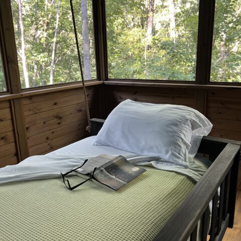 Enjoy a book on a swinging bed! - The Cove at Fairview - Vacation Rentals - Asheville, NC