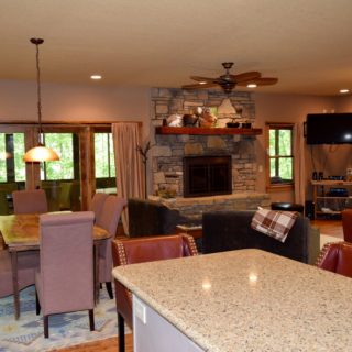 The Huntley Cabin features an Open Layout - The Cove at Fairview Vacation Rentals - Asheville NC