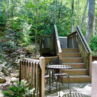 Steps to Hot Tub at The Huntley - The Cove at Fairview Vacation Rentals - Asheville NC