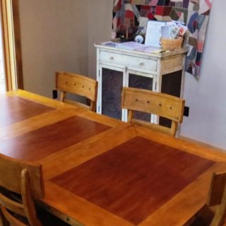 My Place dining table seats 8 - The Cove at Fairview - Vacation Rentals- Asheville, North Carolina