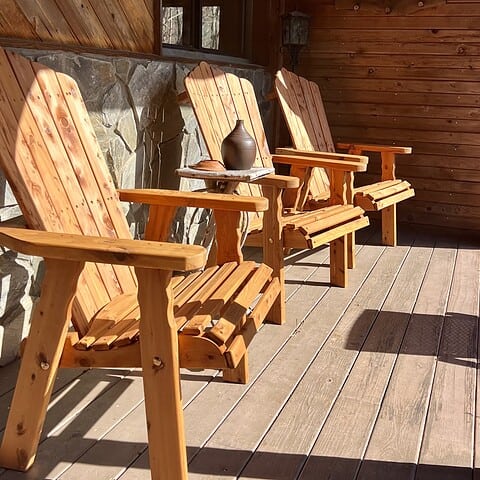 Handmade Cedar Adirondack chairs - The Cove at Fairview - Vacation Rentals - Asheville, NC