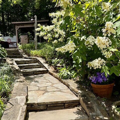 Steps to the spa area - The Cove at Fairview - Vacation Rentals - Asheville, NC